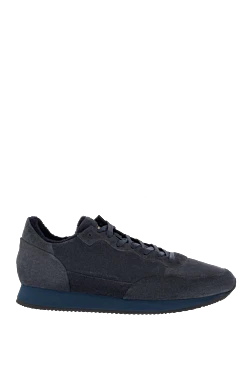 Blue suede sneakers for men