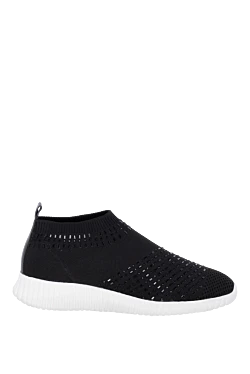 Black polyester sneakers for women