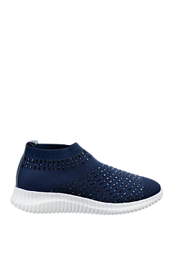 Blue polyester sneakers for women