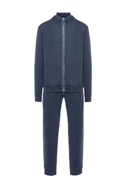 Men's sports suit made of wool and silk, blue