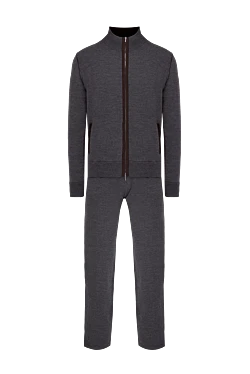 Men's sports suit made of wool and silk, gray