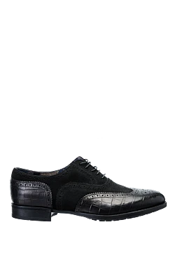 Men's black leather shoes