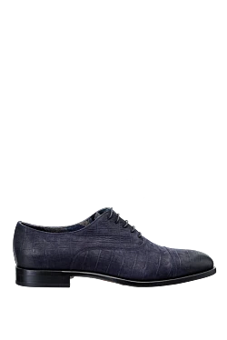 Blue leather men's shoes