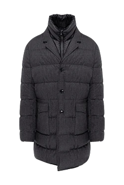 Down jacket men's gray wool