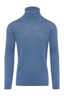 Men's golf in wool, silk and cashmere blue