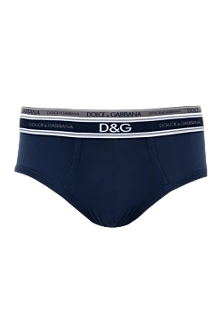 Briefs made of cotton and elastane, blue for men