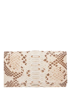 Beige leather wallet for women