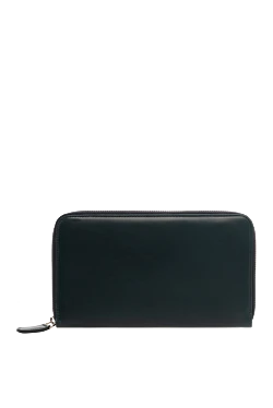 Black men's clutch bag made of genuine leather