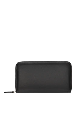 Black men's clutch bag made of genuine leather