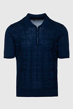 Silk polo blue for men