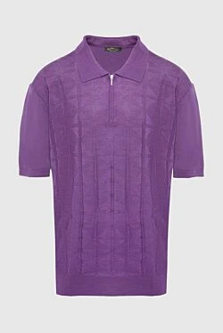 Silk polo purple for men