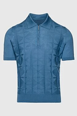 Silk polo blue for men