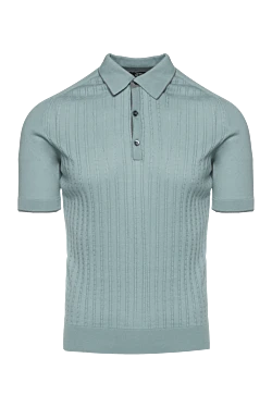 Green cotton polo shirt for men