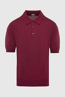 Cotton polo burgundy for men