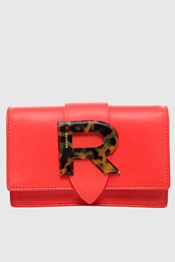 Red leather bag for women