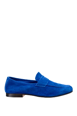 Blue suede loafers for men