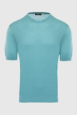 Short sleeve jumper in silk green for men