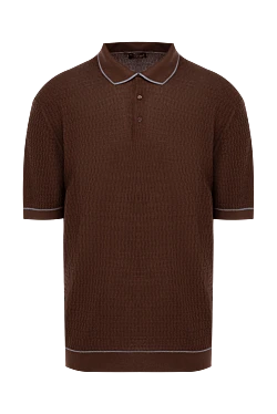 Silk polo brown for men