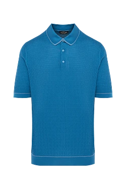 Silk polo blue for men