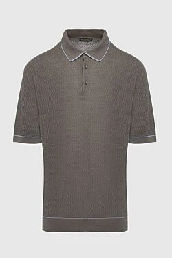 Silk polo brown for men