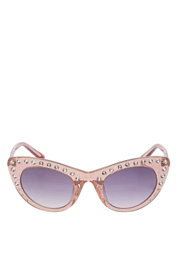 Pink plastic and metal glasses for women