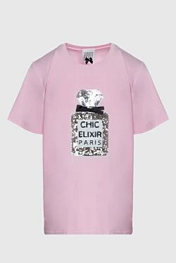 Pink cotton T-shirt for women