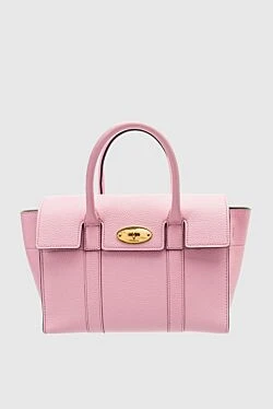 Pink leather bag for women