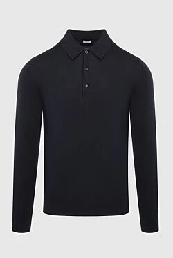 Cotton long sleeve polo black for men