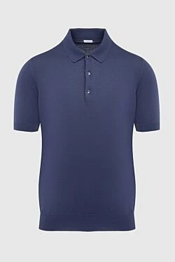 Cotton polo purple men's