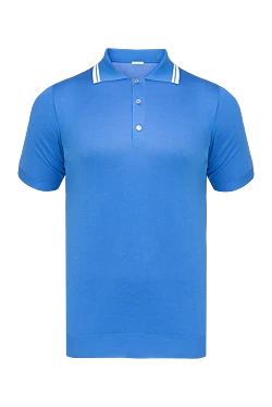 Blue cotton polo for men