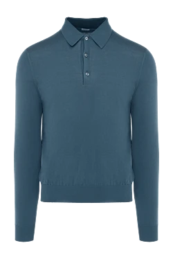 Cotton long sleeve polo green for men