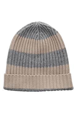 Beige cashmere hat for men