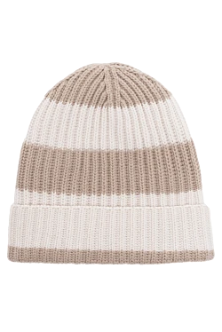 Beige cashmere hat for men