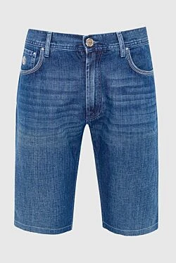 Blue cotton shorts for men