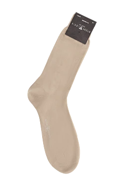 Men's beige cotton socks