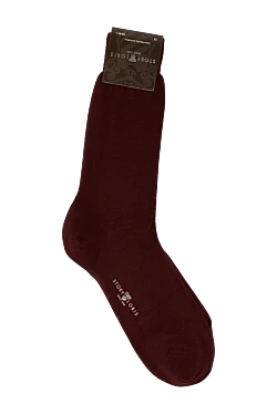 Men's burgundy wool and polyamide socks