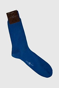 Men's blue cotton socks