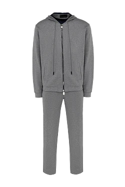 Gray men's silk sports suit