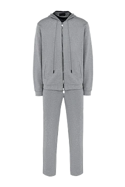 Gray men's silk sports suit