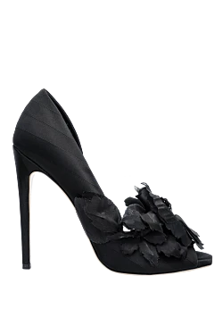 Black cotton and silk shoes for women