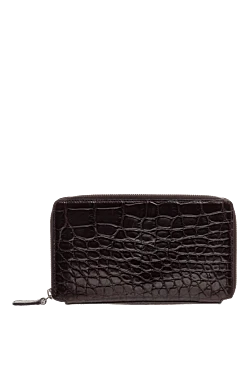 Men's brown alligator leather clutch