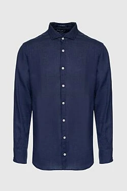 Men's blue linen shirt