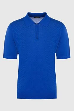 Silk polo blue for men