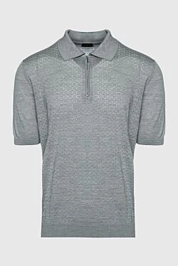 Silk polo gray for men