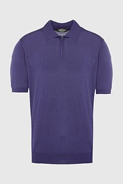 Silk polo purple for men