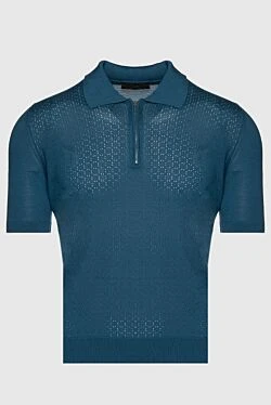 Silk polo green for men