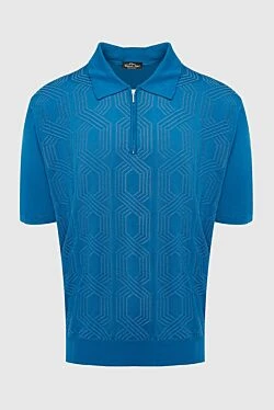 Silk polo blue for men