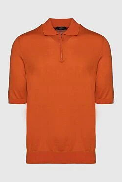 Cotton and silk polo orange for men