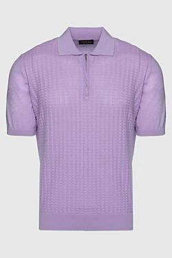 Men's violet silk polo