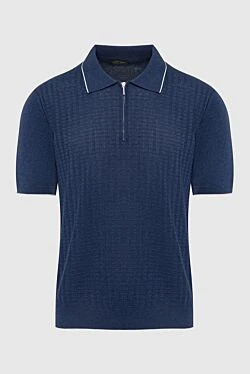 Silk polo blue for men